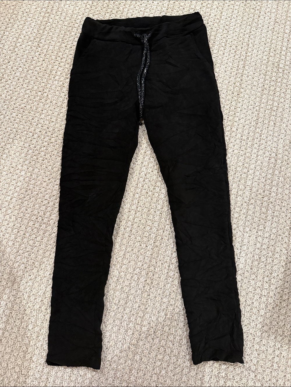 Black Women’s Jogger Track Pants - Stretch Drawstring Waist